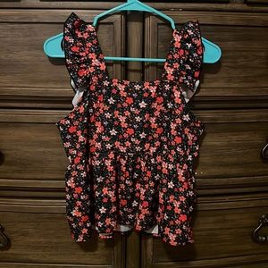 Flutter Sleeve Floral Top